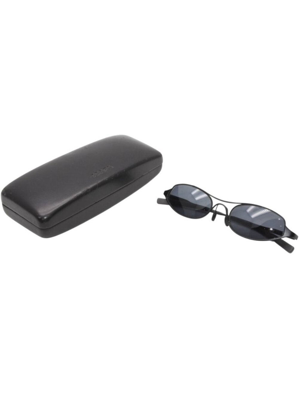 Prada Oval Sunglasses Eyewear Metal Acetate Black